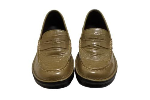 【インコルジェ 8476 ベージュ】クロコ型押し本革エナメルローファー