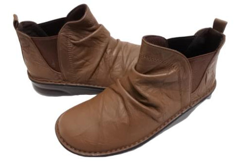 【インコルジェ 8522 ダークブラウン】サイドゴアショートブーツ