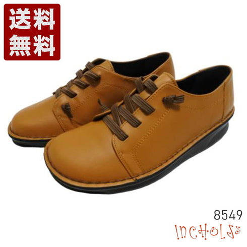 【インコルジェ8549 キャメル】ローヒールスニーカー