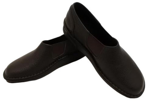 【インコルジェ 8553 ダークブラウン】サイドゴアローヒールスリッポン