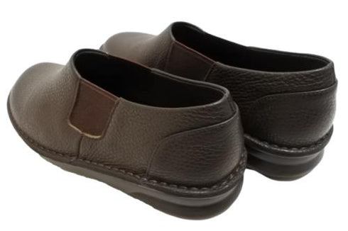 【インコルジェ 8553 ダークブラウン】サイドゴアローヒールスリッポン