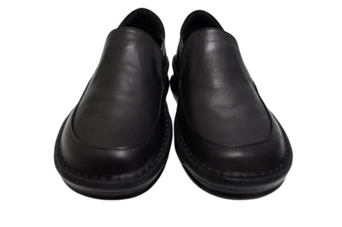 【インコルジェ 8635 ブラック】本革ローヒールスリッポンシューズ