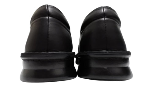 【インコルジェ 8635 ブラック】本革ローヒールスリッポンシューズ