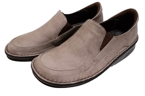 【インコルジェ 8635 グレー】本革ローヒールスリッポンシューズ