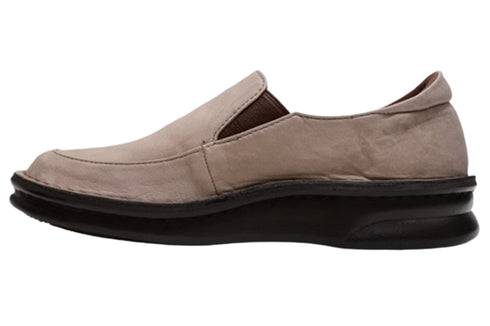 【インコルジェ 8635 グレー】本革ローヒールスリッポンシューズ