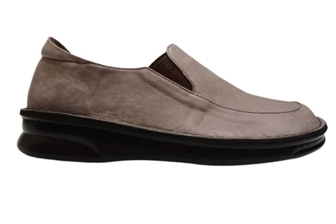 【インコルジェ 8635 グレー】本革ローヒールスリッポンシューズ