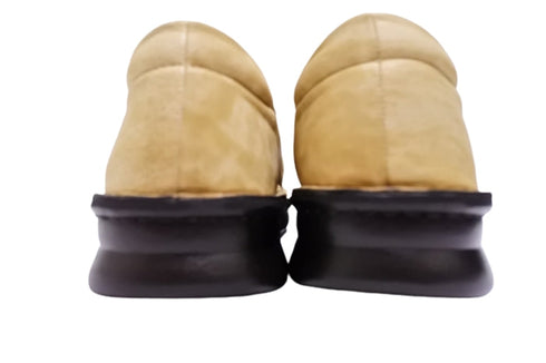 【インコルジェ 8635 ライトキャメル】本革ローヒールスリッポンシューズ