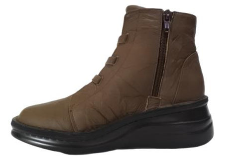 【インコルジェ8718 ダークブラウン】レザーテープ靴紐ショートブーツ