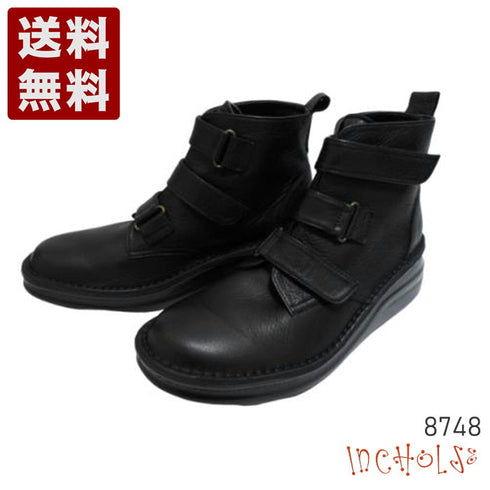 【インコルジェ8748 ブラック】ソフトレザーベルトブーツ
