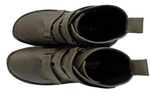 【インコルジェ8748 グレー】ソフトレザーベルトブーツ