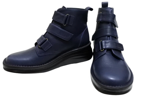【インコルジェ8748 ネイビー】ソフトレザーベルトブーツ