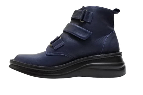 【インコルジェ8748 ネイビー】ソフトレザーベルトブーツ