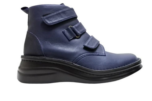 【インコルジェ8748 ネイビー】ソフトレザーベルトブーツ