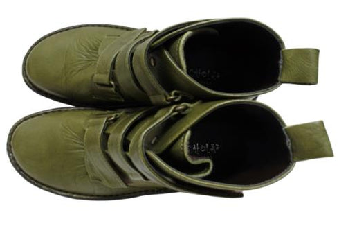 【インコルジェ8748 オリーブ】ソフトレザーベルトブーツ