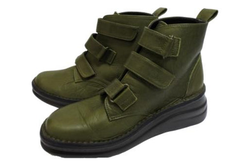 【インコルジェ8748 オリーブ】ソフトレザーベルトブーツ
