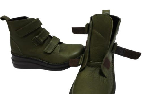 【インコルジェ8748 オリーブ】ソフトレザーベルトブーツ