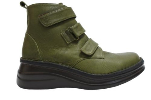 【インコルジェ8748 オリーブ】ソフトレザーベルトブーツ