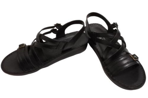 【インコルジェ 8824 ブラック】ダブルクロスべっぴんサンダル