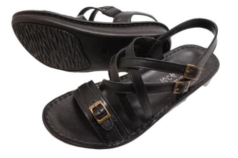 【インコルジェ 8824 ブラック】ダブルクロスべっぴんサンダル