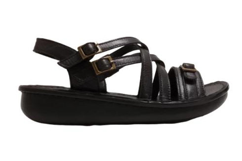 【インコルジェ 8824 ブラック】ダブルクロスべっぴんサンダル