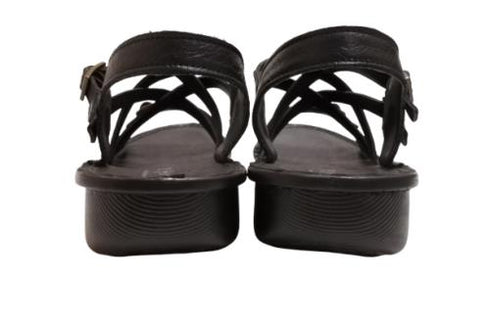 【インコルジェ 8824 ブラック】ダブルクロスべっぴんサンダル