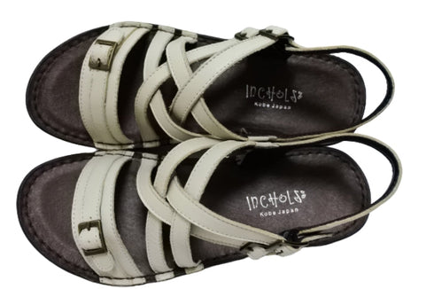 【インコルジェ 8824 アイボリー】ダブルクロスべっぴんサンダル