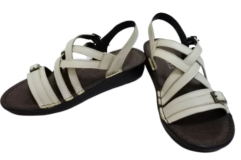 【インコルジェ 8824 アイボリー】ダブルクロスべっぴんサンダル