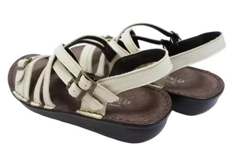 【インコルジェ 8824 アイボリー】ダブルクロスべっぴんサンダル