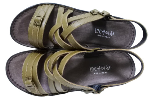 【インコルジェ 8824 カーキ】ダブルクロスべっぴんサンダル