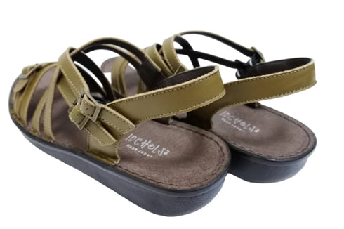 【インコルジェ 8824 カーキ】ダブルクロスべっぴんサンダル