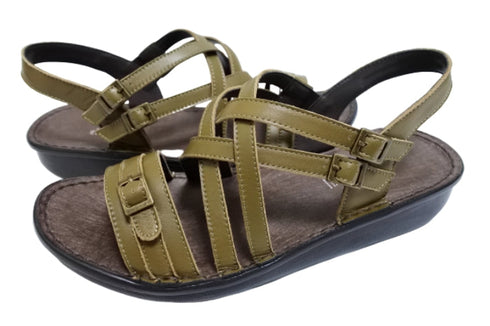 【インコルジェ 8824 カーキ】ダブルクロスべっぴんサンダル