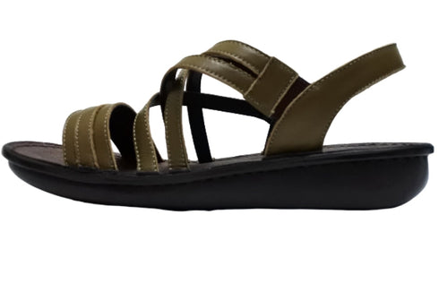【インコルジェ 8824 カーキ】ダブルクロスべっぴんサンダル