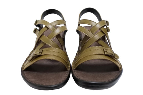 【インコルジェ 8824 カーキ】ダブルクロスべっぴんサンダル