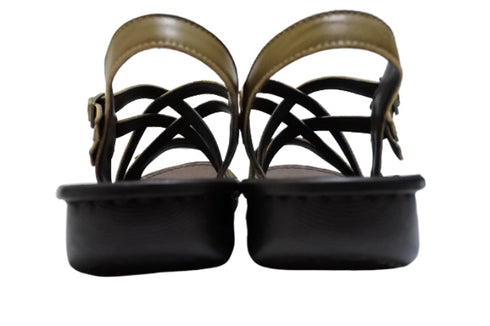 【インコルジェ 8824 カーキ】ダブルクロスべっぴんサンダル