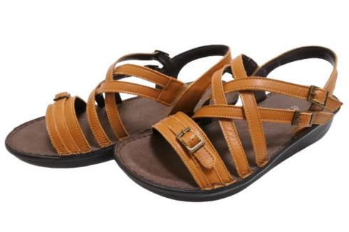 【インコルジェ 8824 ライトブラウン】ダブルクロスべっぴんサンダル