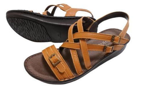 【インコルジェ 8824 ライトブラウン】ダブルクロスべっぴんサンダル