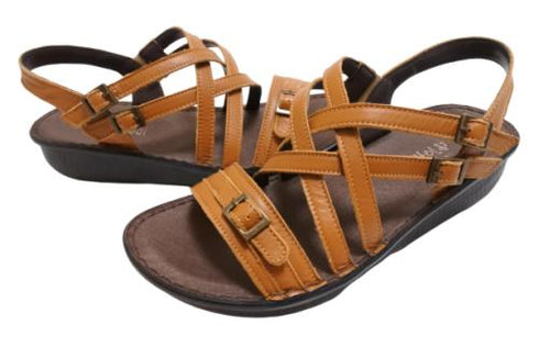 【インコルジェ 8824 ライトブラウン】ダブルクロスべっぴんサンダル