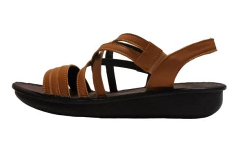 【インコルジェ 8824 ライトブラウン】ダブルクロスべっぴんサンダル