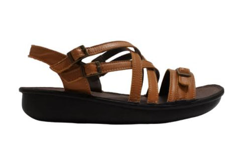 【インコルジェ 8824 ライトブラウン】ダブルクロスべっぴんサンダル