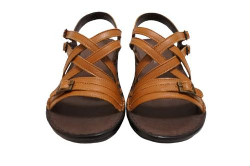 【インコルジェ 8824 ライトブラウン】ダブルクロスべっぴんサンダル