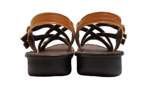 【インコルジェ 8824 ライトブラウン】ダブルクロスべっぴんサンダル