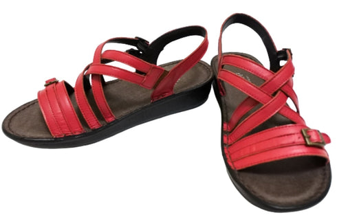 【インコルジェ 8824 レッド】ダブルクロスべっぴんサンダル