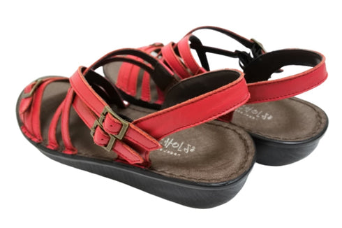【インコルジェ 8824 レッド】ダブルクロスべっぴんサンダル