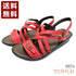 【インコルジェ 8824 レッド】ダブルクロスべっぴんサンダル