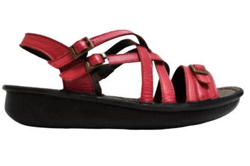 【インコルジェ 8824 レッド】ダブルクロスべっぴんサンダル