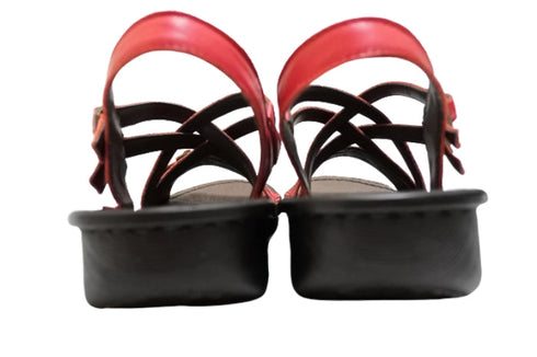 【インコルジェ 8824 レッド】ダブルクロスべっぴんサンダル