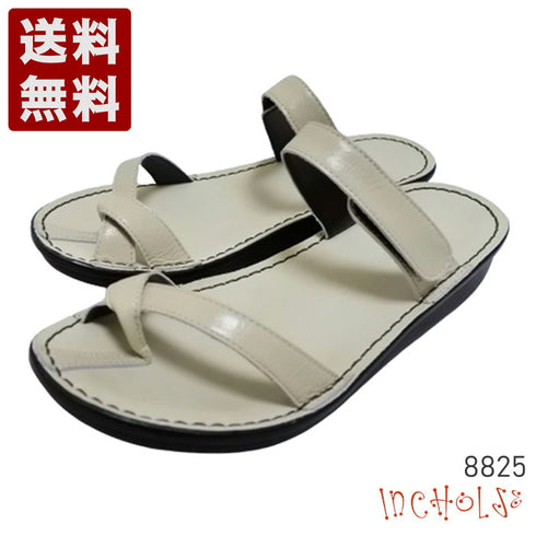 【インコルジェ8825 グレージュ】甲ストラップで、足元をしっかり安定させるトングサンダル