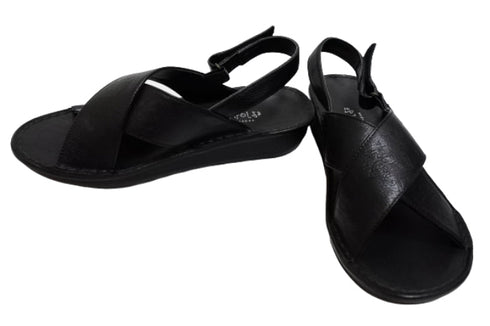 【インコルジェ 88691 ブラック】ナチュラルクロスフラットサンダル