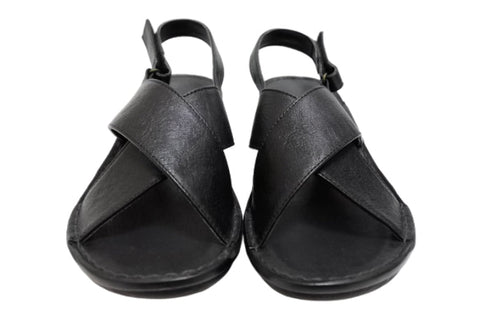 【インコルジェ 88691 ブラック】ナチュラルクロスフラットサンダル