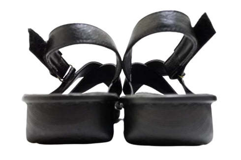 【インコルジェ 88691 ブラック】ナチュラルクロスフラットサンダル